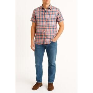 EVEN TIDE Lightweight Plaid Cotton Button Down Shirt | XL | Casual Preppy Resort